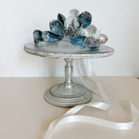 Blue and White Velvet floral crown