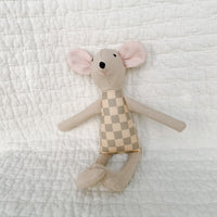 8" Sand Checkered Mouse in Mint