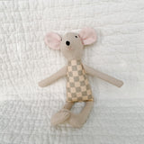 8" Sand Checkered Mouse in Mint