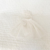 18" Fairy Dress and Neck Ruffle in off white Gold Sparkle