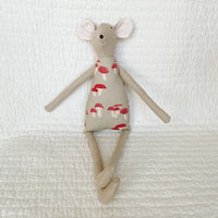 18" Tan Mushroom Mouse in Pale Green