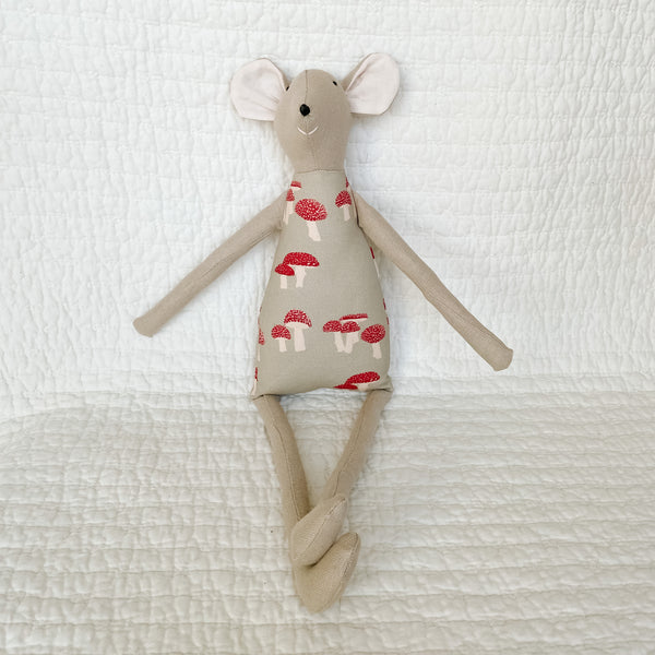 18" Tan Mushroom Mouse in Pale Green