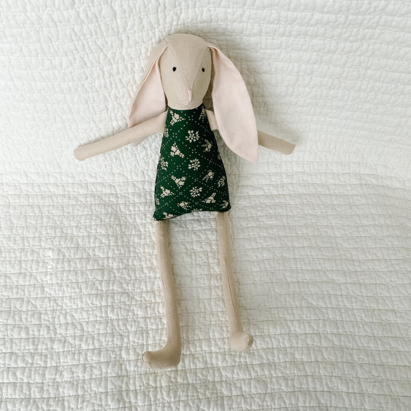 18" Sand Mrs. Rabbit in Green