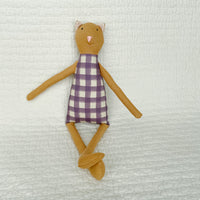 18" Honey Gingham Cat in Purple