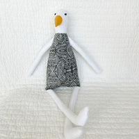 18" White Zebra Bird
