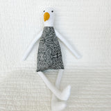 18" White Zebra Bird