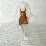 18" Cream Carnation Rabbit in Brown