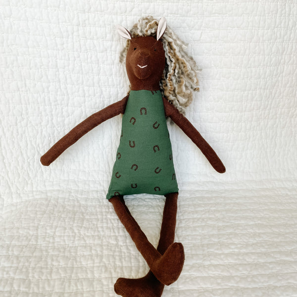 18" Brown Green Horse