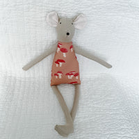 18" Tan Mushroom Mouse in Pink