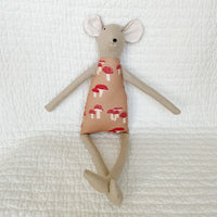 18" Tan Mushroom Mouse in Pink