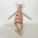 18" Tan Mushroom Mouse in Pink