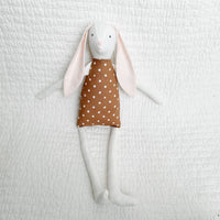 18" Cream Carnation Rabbit in Brown