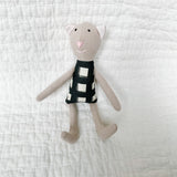 8" Tan Gingham Cat in Black