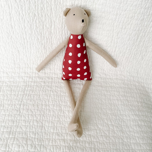 18" Tan Barnacle Bear in Berry