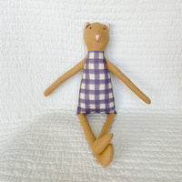 18" Honey Gingham Cat in Purple