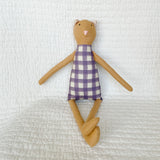 18" Honey Gingham Cat in Purple