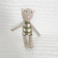 8" Gingham Sage Green Cat