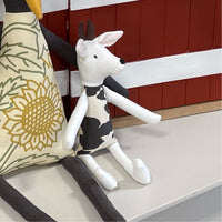 8" Cream Cow in Black
