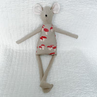 18" Tan Mushroom Mouse in Pale Green
