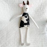 18" Cream Cow in Black