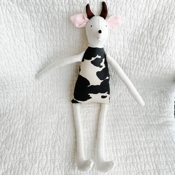 18" Cream Cow in Black
