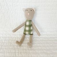 8" Gingham Sage Green Cat